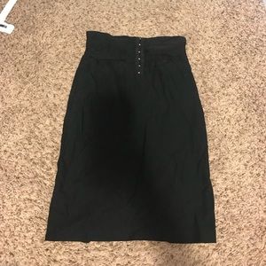 Black pencil skirt, high wasted